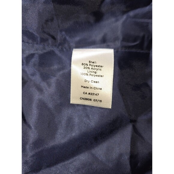 Talbots Tweed Jacket Women's Size 20 Blue Collarless Blazer Snap Front Career - Picture 7 of 8